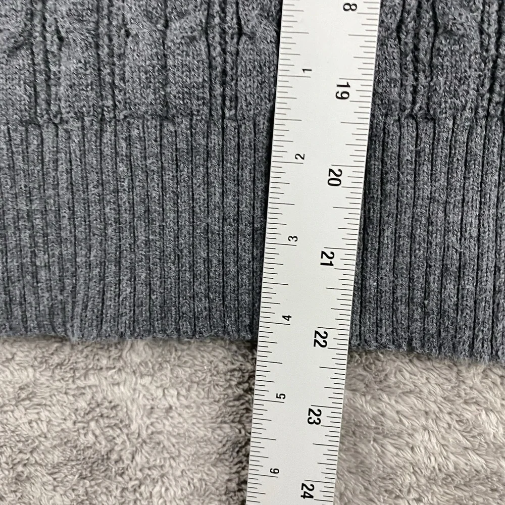 St. John's Bay Turtleneck Long Sleeve Cable Knit‎ Sweater Womens Medium Gray